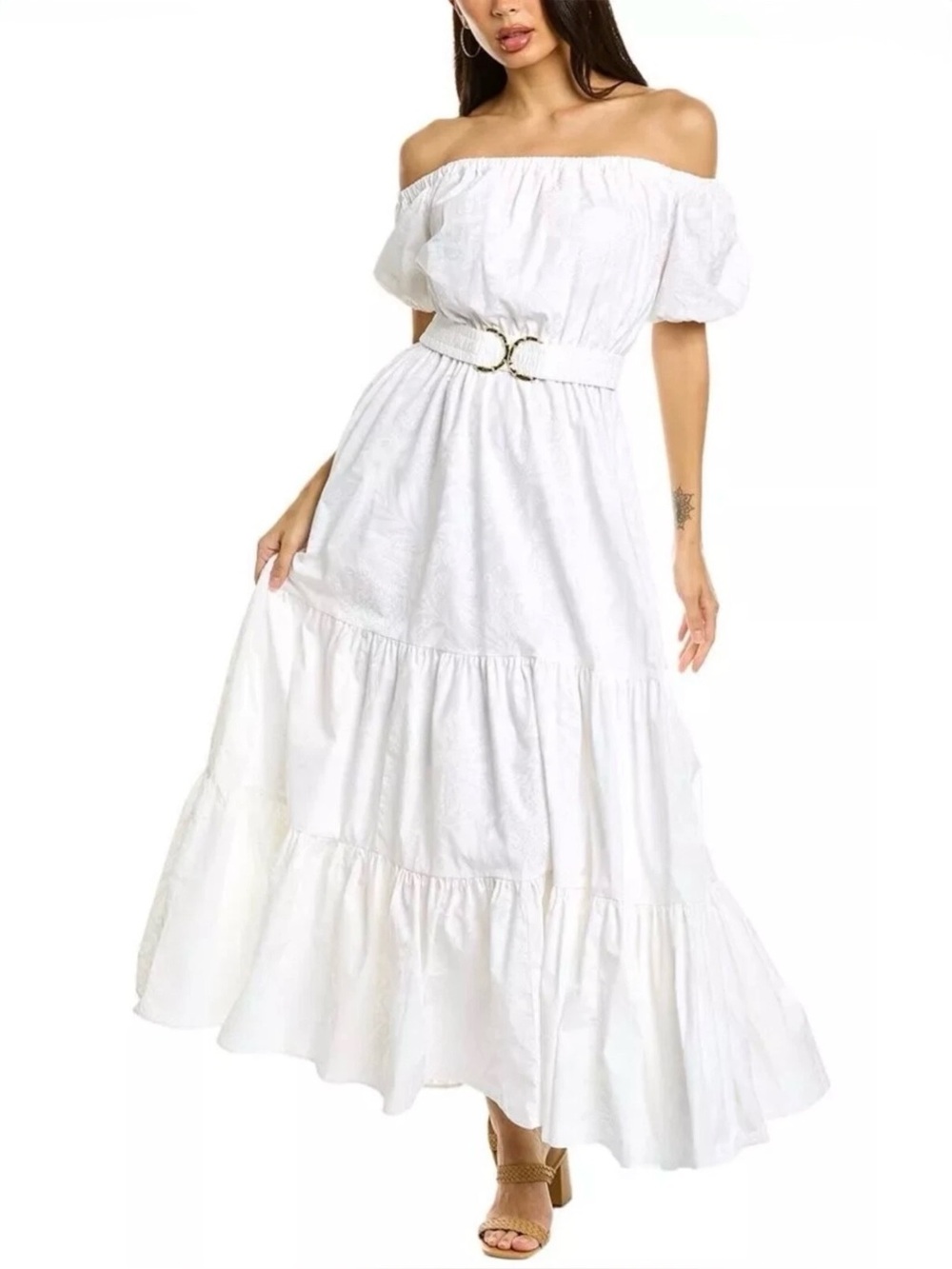 Lilly Pulitzer NWT Nessa Shoulder Maxi Dress White Jungle Cabana $348 Size XL - Picture 12 of 12